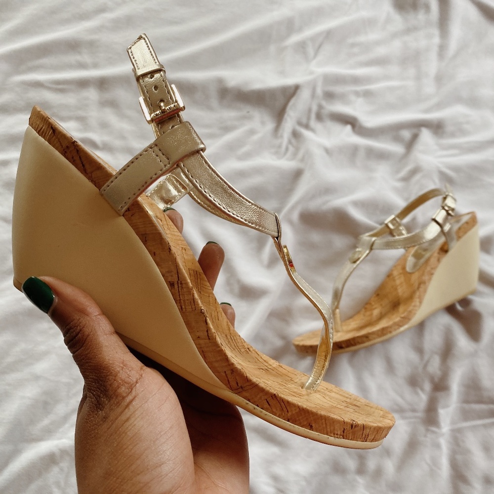 Lauren Ralph Lauren - Reeta Gold Wedge Sandals